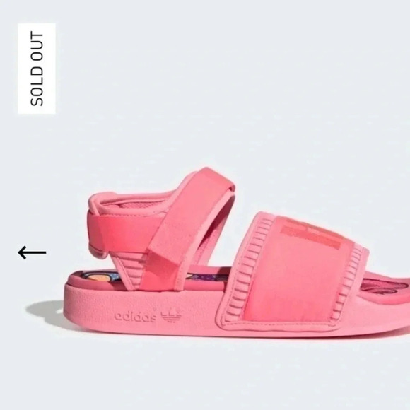 ADIDAS Pharrell x Adilette 2.0 RARE Sandal 'Hyper Pop' Pink Size 9 - Picture 10 of 15